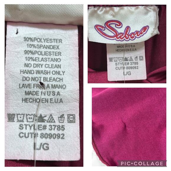 VTG Sabora Y2K Maxi Dress L Dark Red/Burgundy Strapless Evening Party Gown Rave - Picture 6 of 7